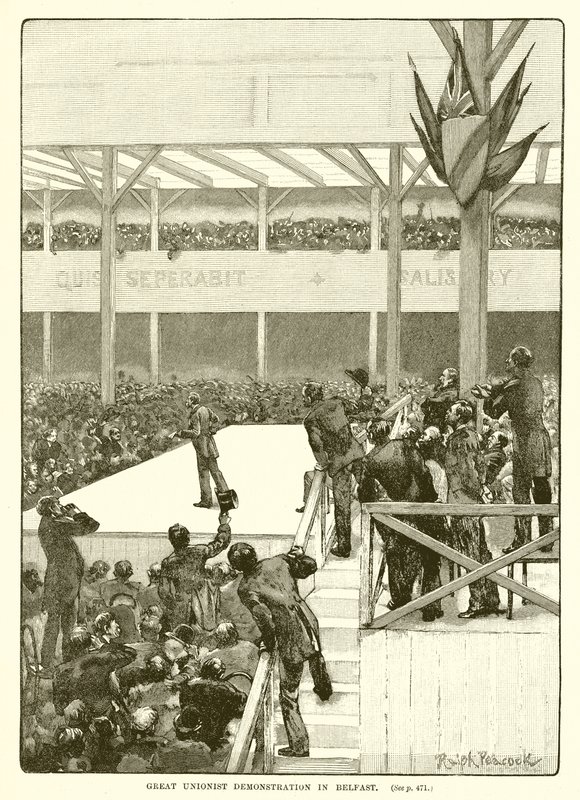 Gran Manifestación Unionista en Belfast, 1890 de English School