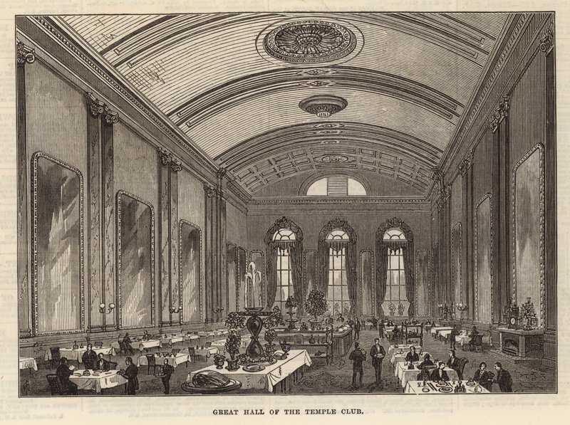 Gran salón del Temple Club, Londres de English School