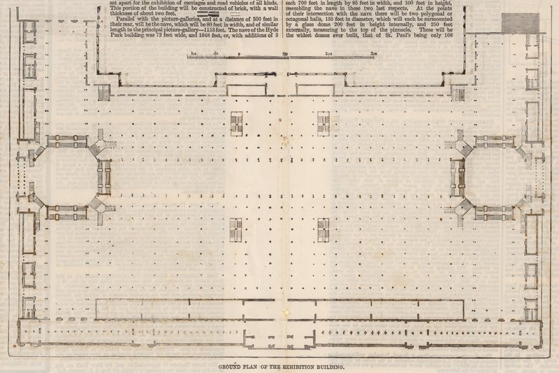 Plano del edificio de la Exposición Internacional de 1862 de English School