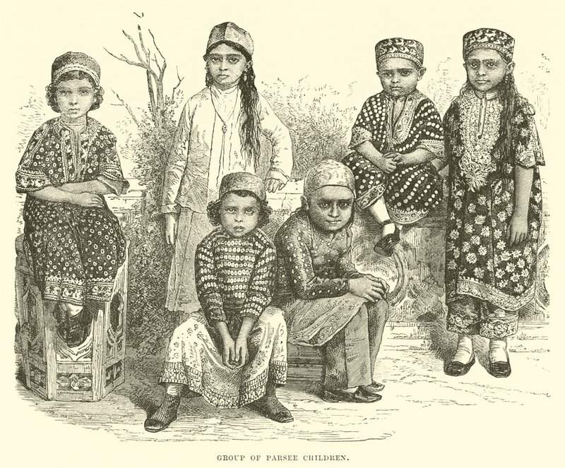 Grupo de niños parsees de English School