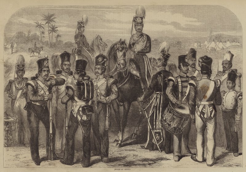 Grupo de cipayos (grabado) de English School