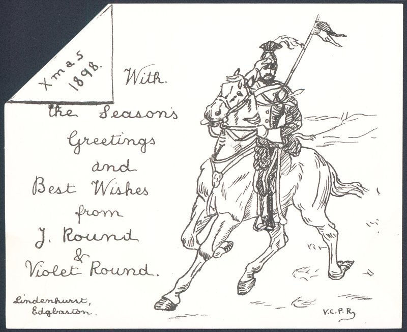 Guardia a caballo, tarjeta de Navidad de English School
