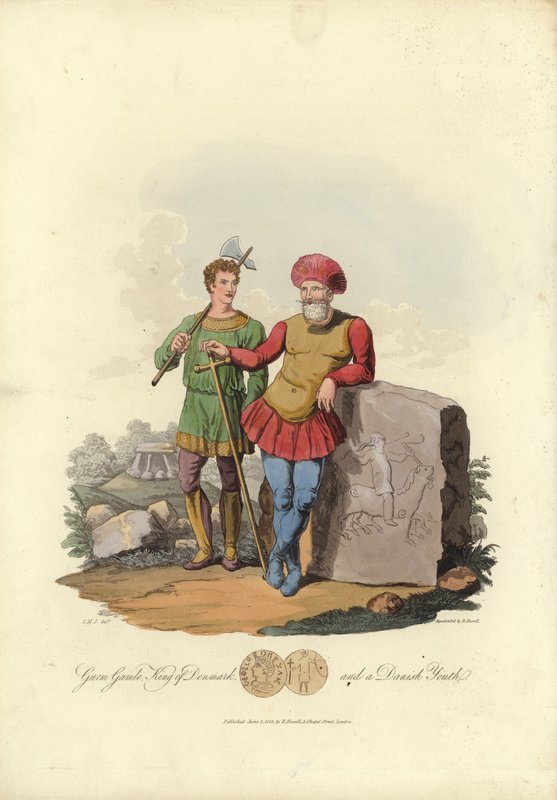 Gurm Gamle, Rey de Dinamarca, y un joven danés de English School