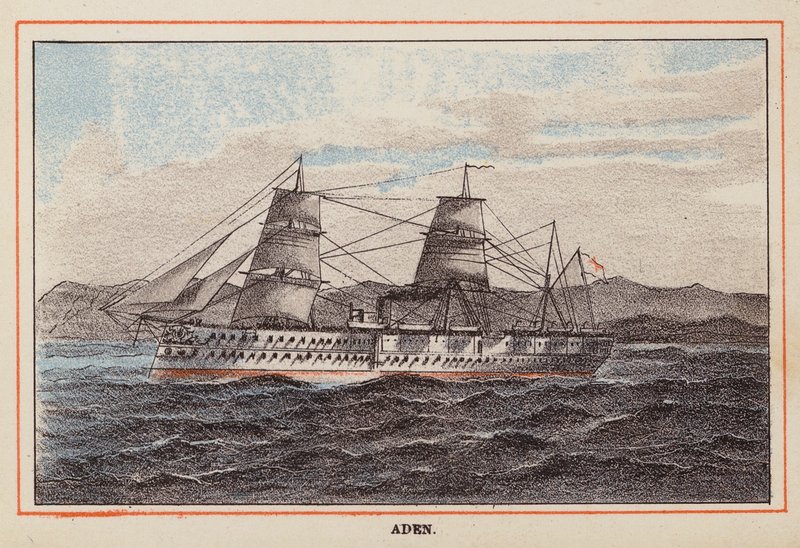 HM Indian Troop-Ship: Adem (grabado coloreado) de English School