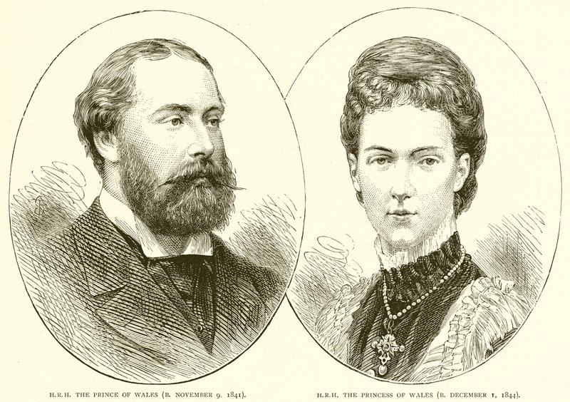 S.A.R. el príncipe de Gales (N. 9 de noviembre de 1841). S.A.R. la princesa de Gales (N. 1 de diciembre de 1844) de English School