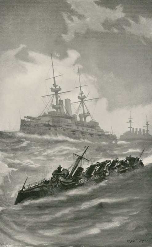 H. M. S. Mars, Terrible y Dragon navegando en el Canal de la Mancha de English School