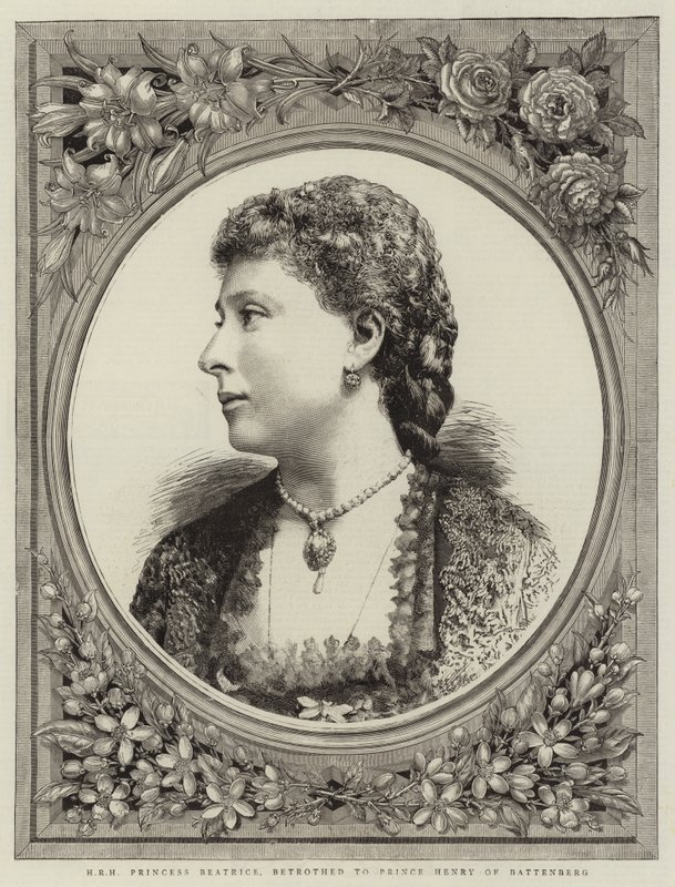 S.A.R. Princesa Beatriz, prometida al Príncipe Enrique de Battenberg (grabado) de English School