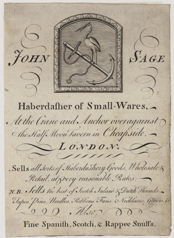 Merceros, John Sage, tarjeta comercial de English School