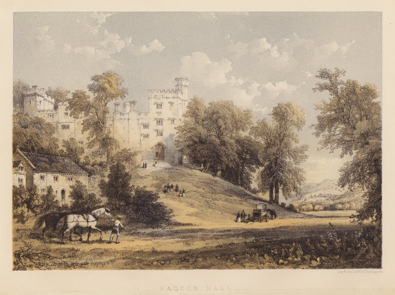 Haddon Hall (aguatinta) de English School