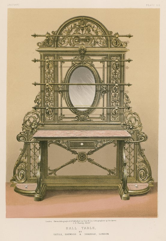Mesa de vestíbulo por Yates, Haywood and Drabble, Londres de English School