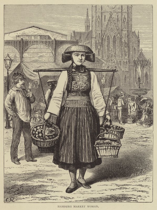 Mujer del mercado de Hamburgo de English School