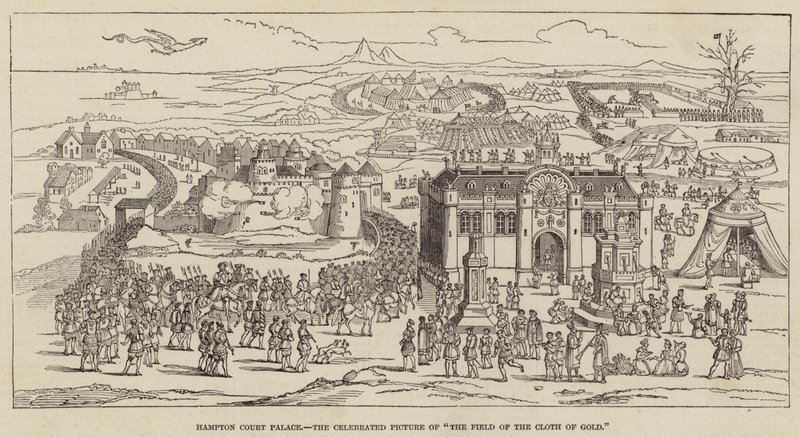 Palacio de Hampton Court, la célebre pintura de "El Campo del Paño de Oro" de English School