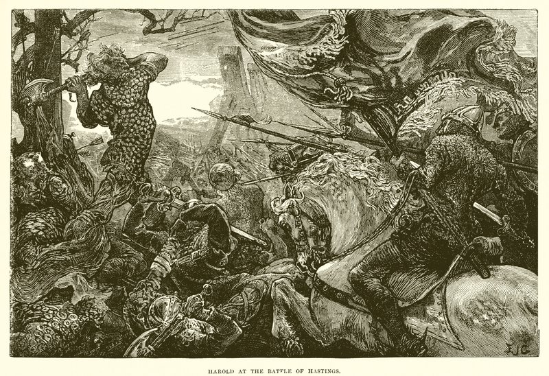 Haroldo en la batalla de Hastings de English School