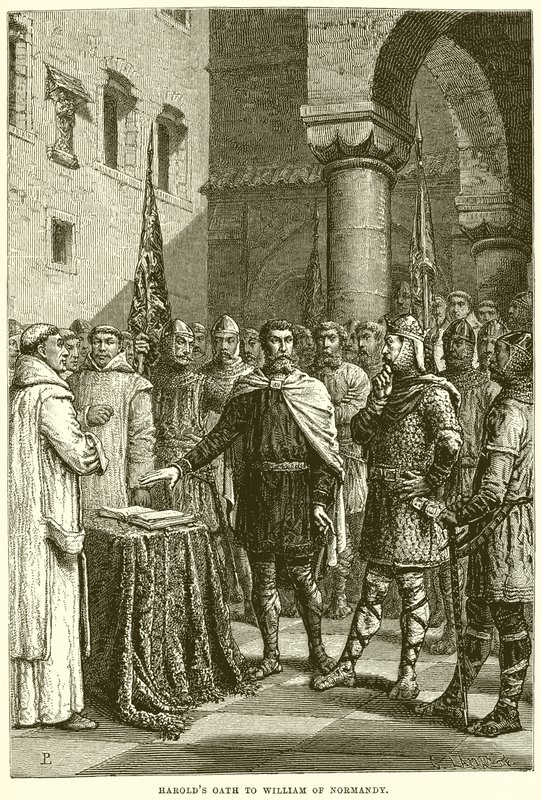El juramento de Harold a Guillermo de Normandía de English School