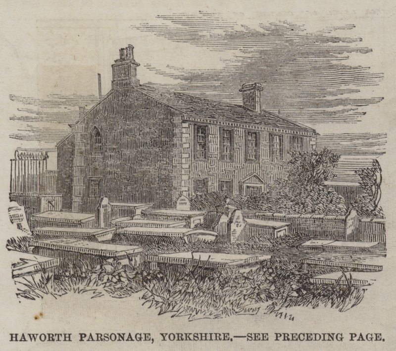 La rectoría de Haworth, Yorkshire (grabado) de English School