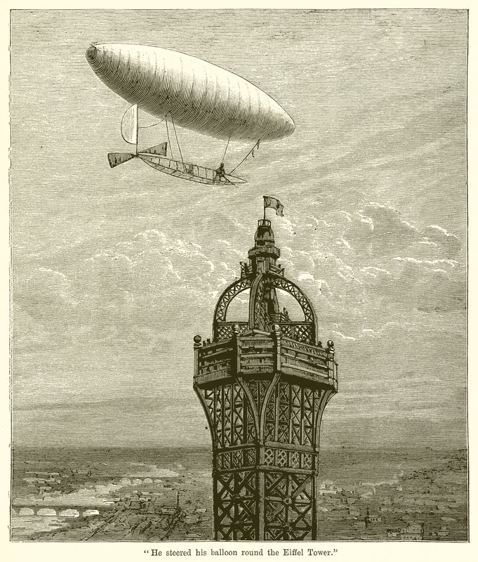 Dirigió su globo alrededor de la Torre Eiffel de English School