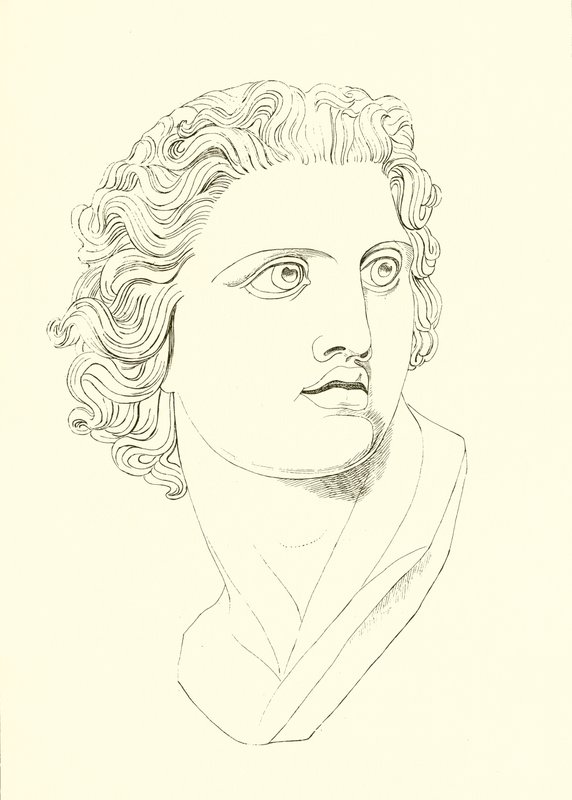 Cabeza, mostrando vigor masculino y resolución heroica de English School