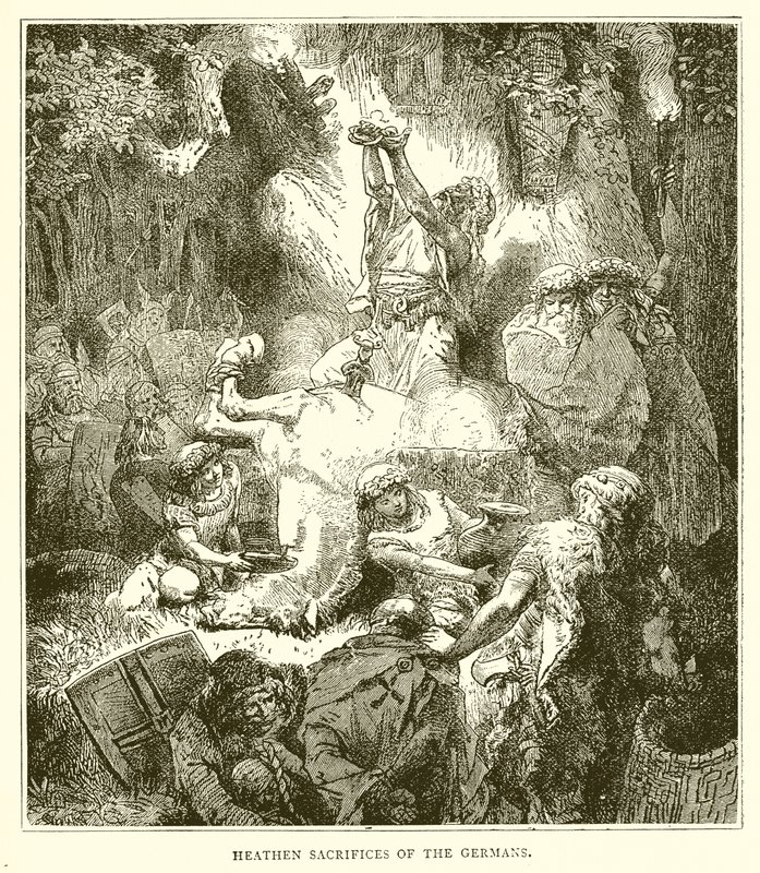 Sacrificios paganos de los germanos de English School