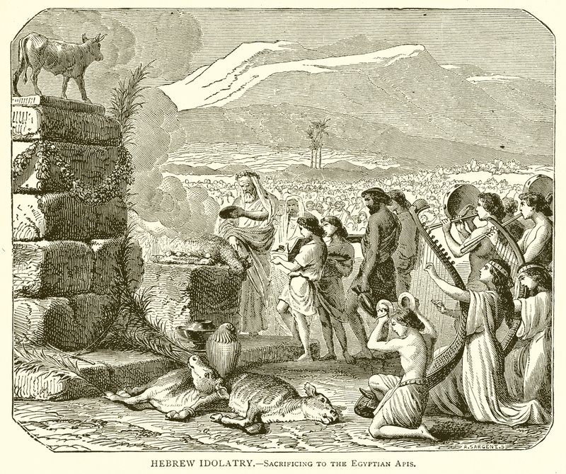 Idolatría hebrea: Sacrificio al Apis egipcio de English School