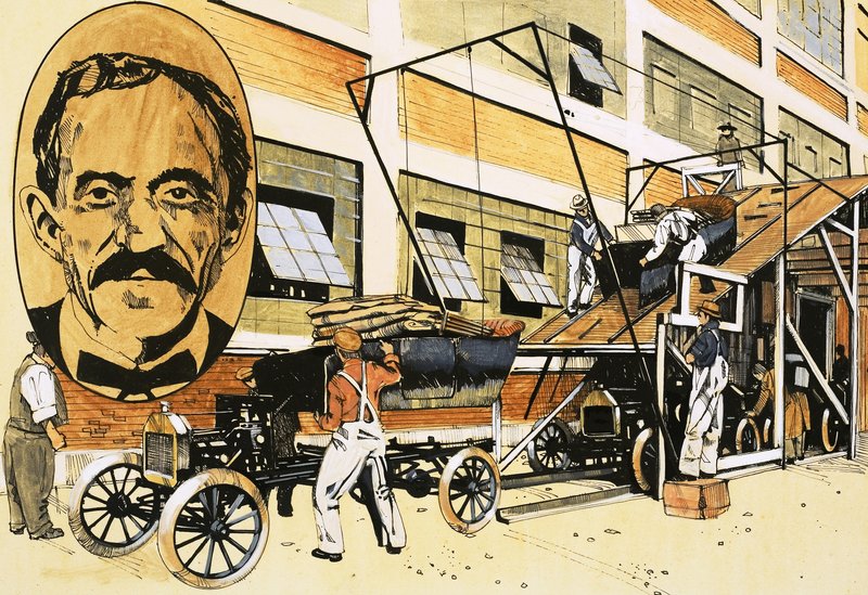 Henry Ford y su primera línea de producción de 1908 de English School