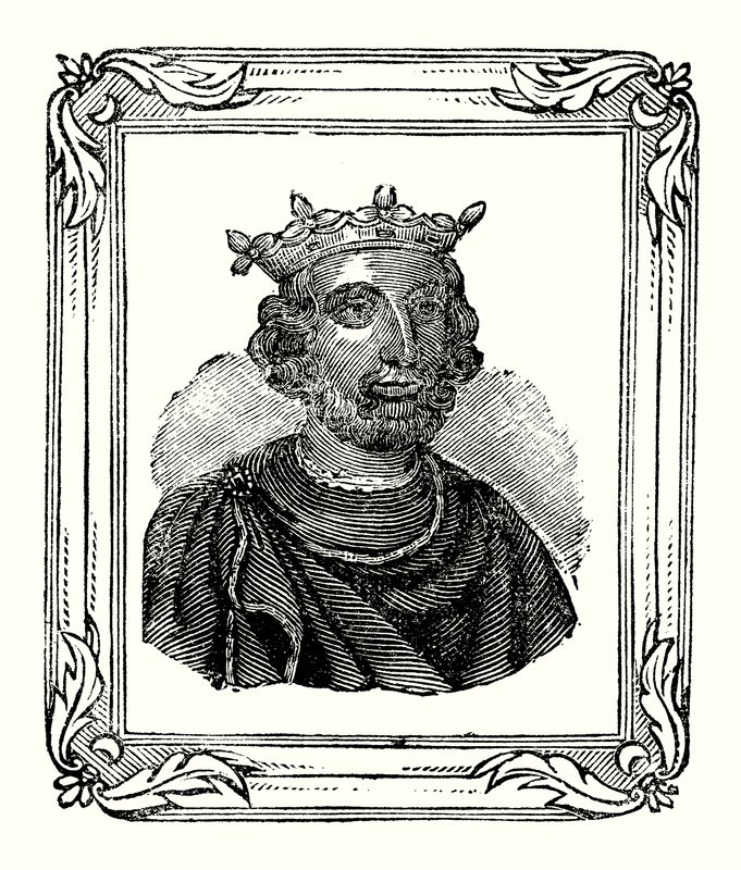 Enrique III nació en 1208, fue coronado en 1216 y murió en 1272 de English School