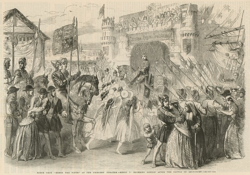 Enrique V entrando en Londres después de la Batalla de Agincourt de English School