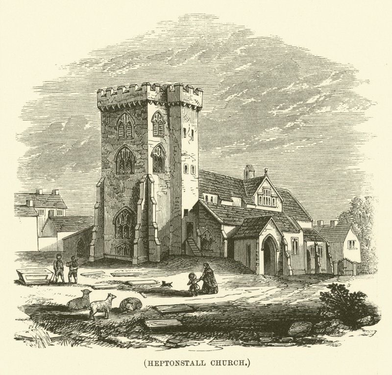 Iglesia de Heptonstall (grabado) de English School
