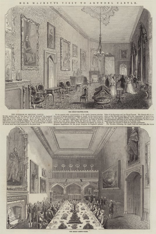 La Visita de Su Majestad al Castillo de Arundel (grabado) de English School