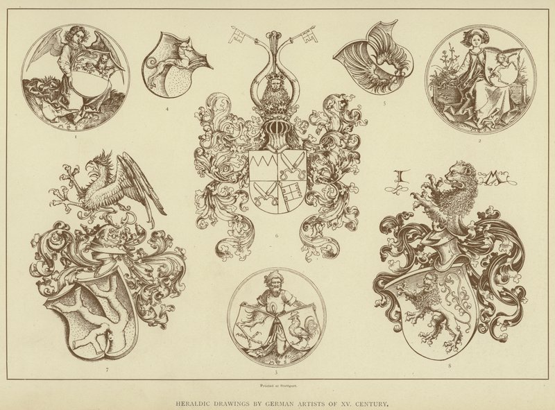 Dibujos heráldicos de artistas alemanes del siglo XV (litografía) de English School