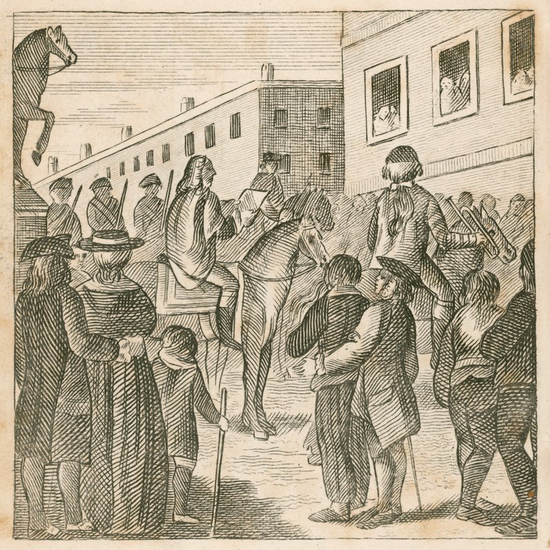 Heraldos proclamando el rey Jorge I en Charing Cross, Londres de English School