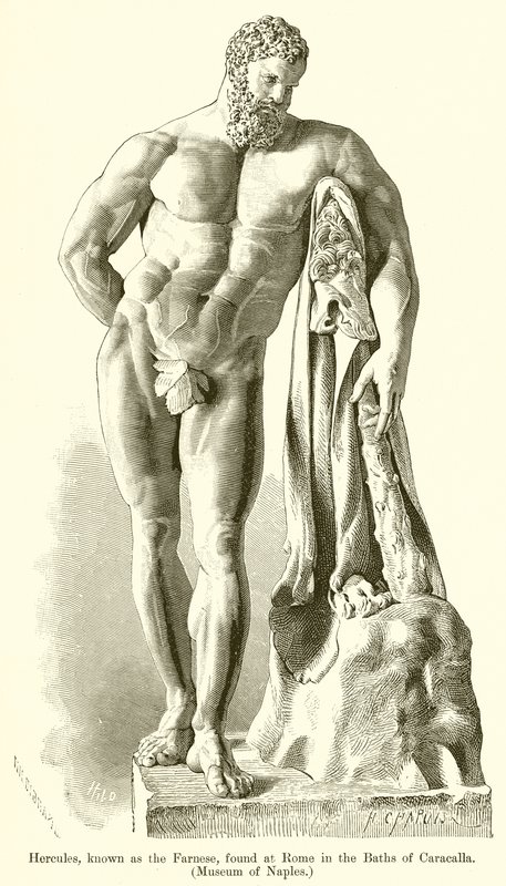 Hércules, conocido como el Farnesio, encontrado en Roma en los Baños de Caracalla (Museo de Nápoles) de English School