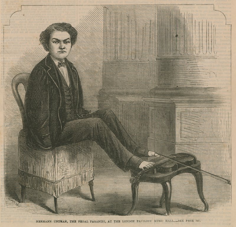 Hermann Untman, el Paganini del pedal, en el London Pavilion Music Hall de English School