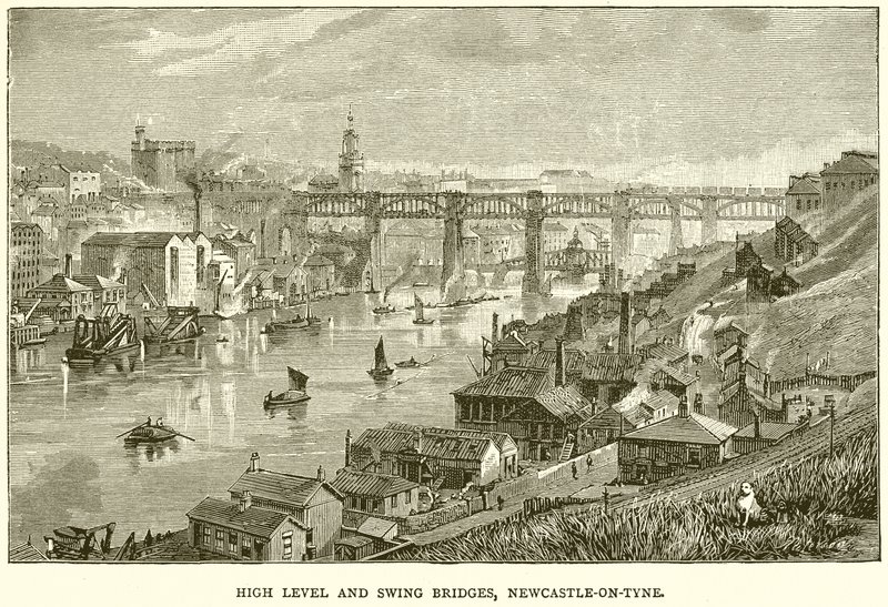 Puentes de nivel alto y giratorio, Newcastle-on-Tyne de English School