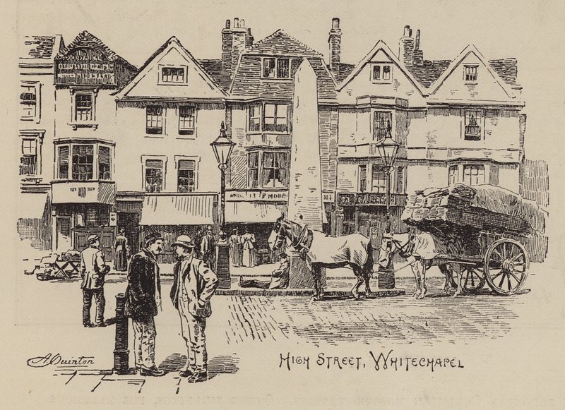 High Street, Whitechapel (grabado) de English School