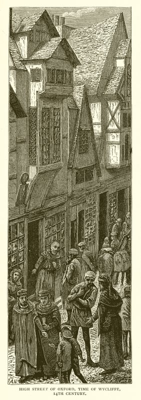 Calle Mayor de Oxford, época de Wycliffe, siglo XIV de English School
