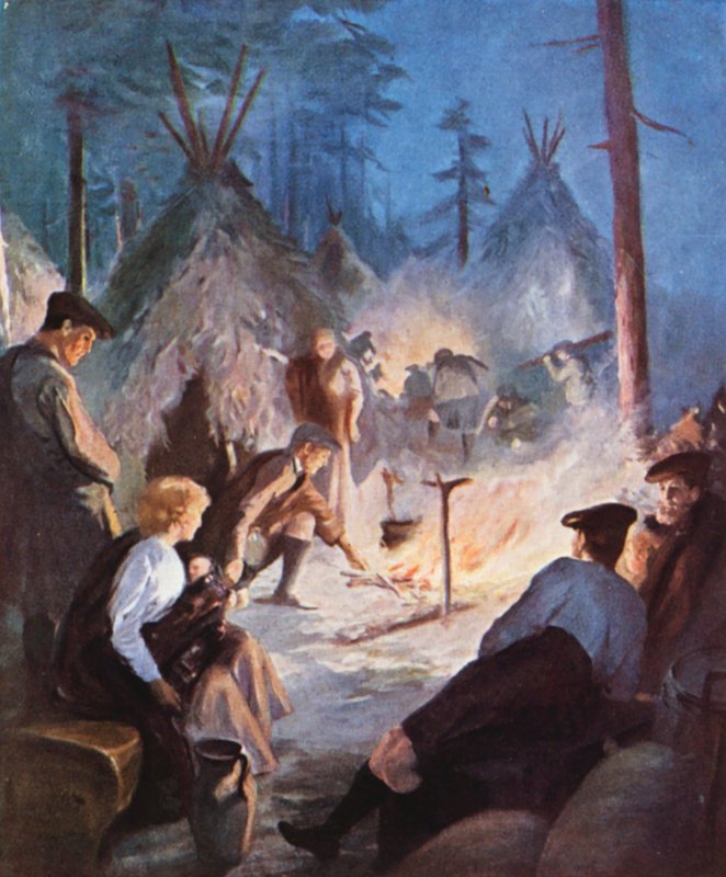 Colonos de las Highlands acampados en las costas de la Isla del Príncipe Eduardo de English School