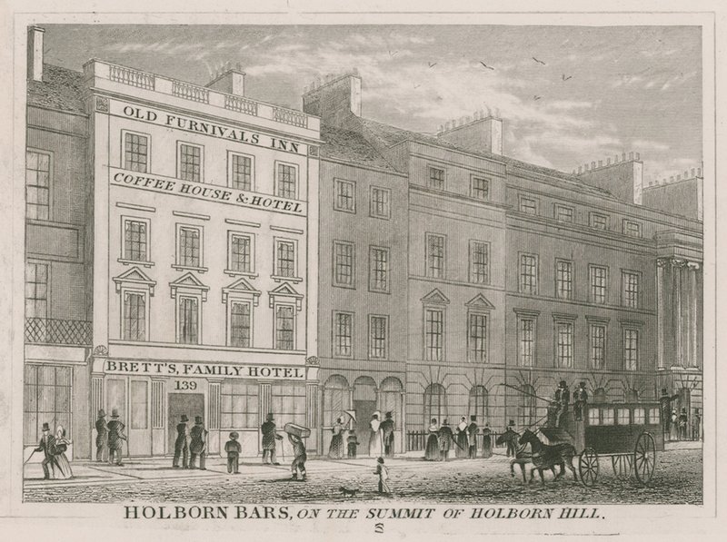 Holborn Bars, en la cima de Holborn Hill de English School