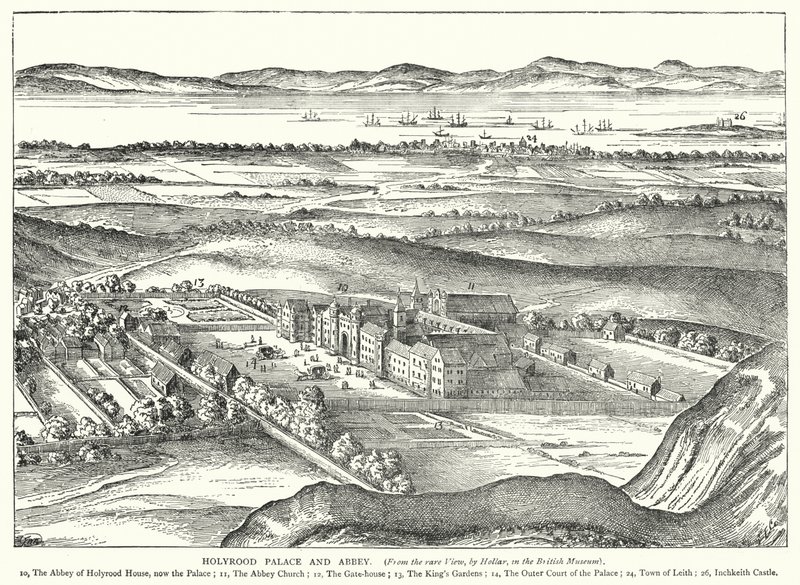 Palacio y Abadía de Holyrood (grabado) de English School