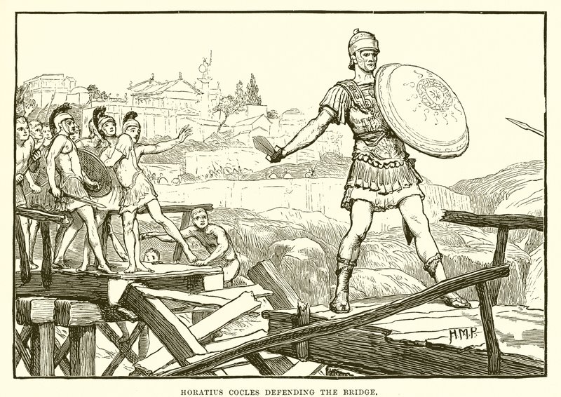 Horacio Cocles defendiendo el puente de English School