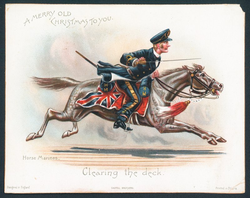 Tarjeta de Navidad de los Marines a Caballo de English School