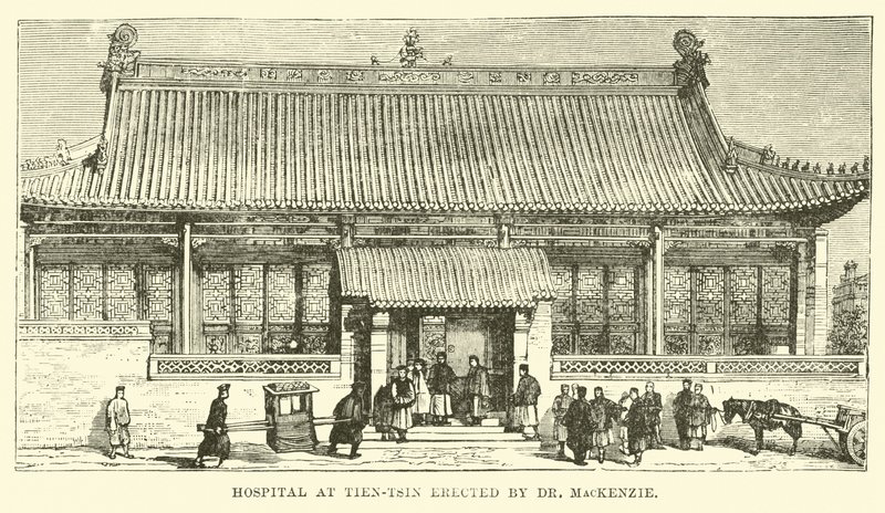 Hospital en Tien-tsin erigido por el Dr. MacKenzie de English School