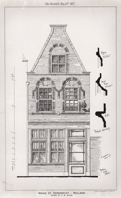 Casa en Dordrecht, Holanda (grabado) de English School