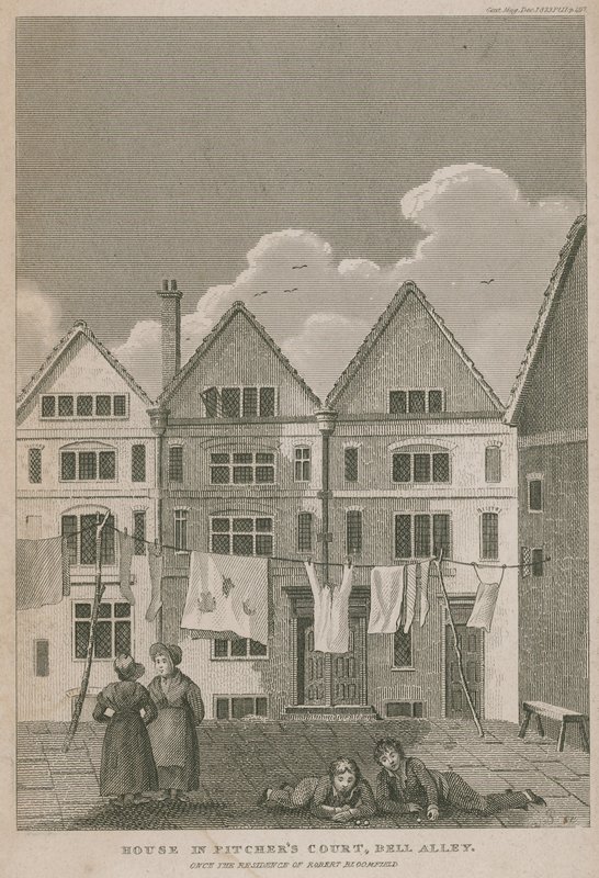 Casa en Pitchers Court, Bell Alley, antigua residencia de Robert Bloomfield de English School