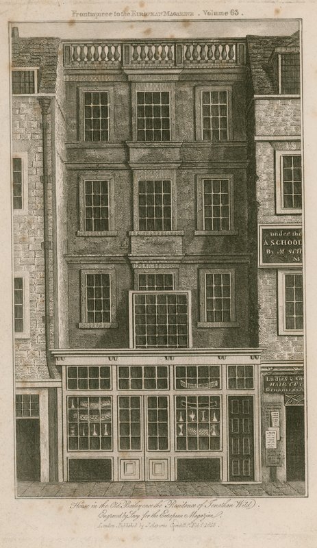 Casa en Old Bailey que una vez fue la residencia de Jonathan Wild de English School