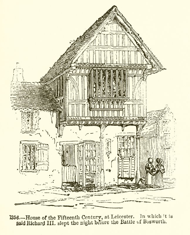 Casa del Siglo XV en Leicester. Donde se dice que Ricardo III durmió la noche antes de la Batalla de Bosworth de English School
