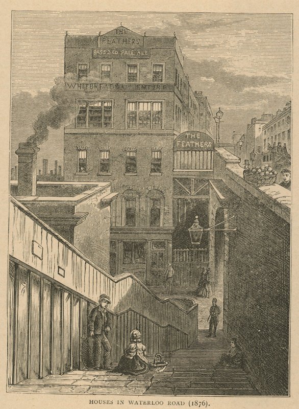 Casas en Waterloo Road, 1876 de English School