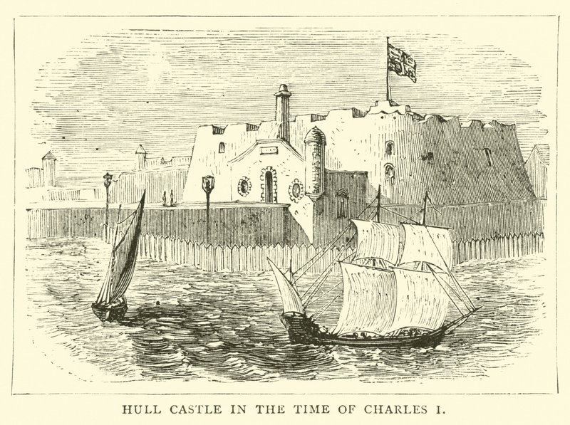 Castillo de Hull en la época de Carlos I de English School