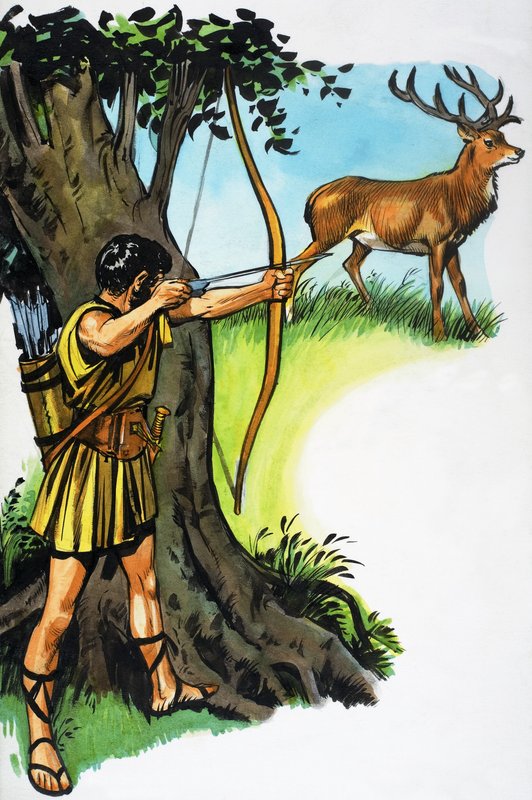 Cazador y ciervo de English School