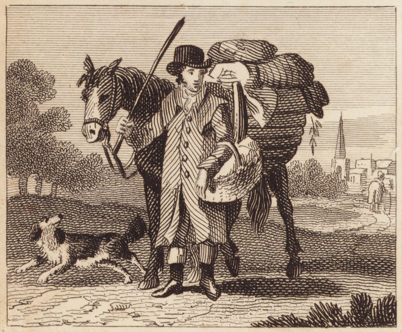 Huxter volviendo del mercado (grabado) de English School