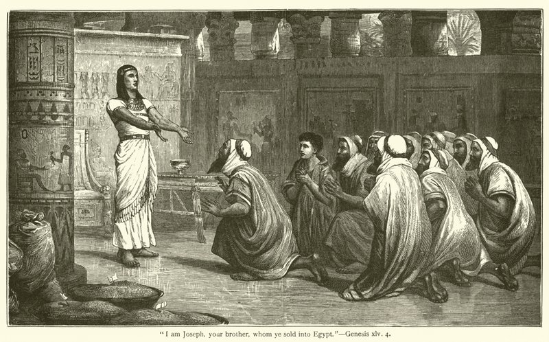 "Yo soy José, vuestro hermano, a quien vendisteis a Egipto", Génesis, xlv, 4 de English School